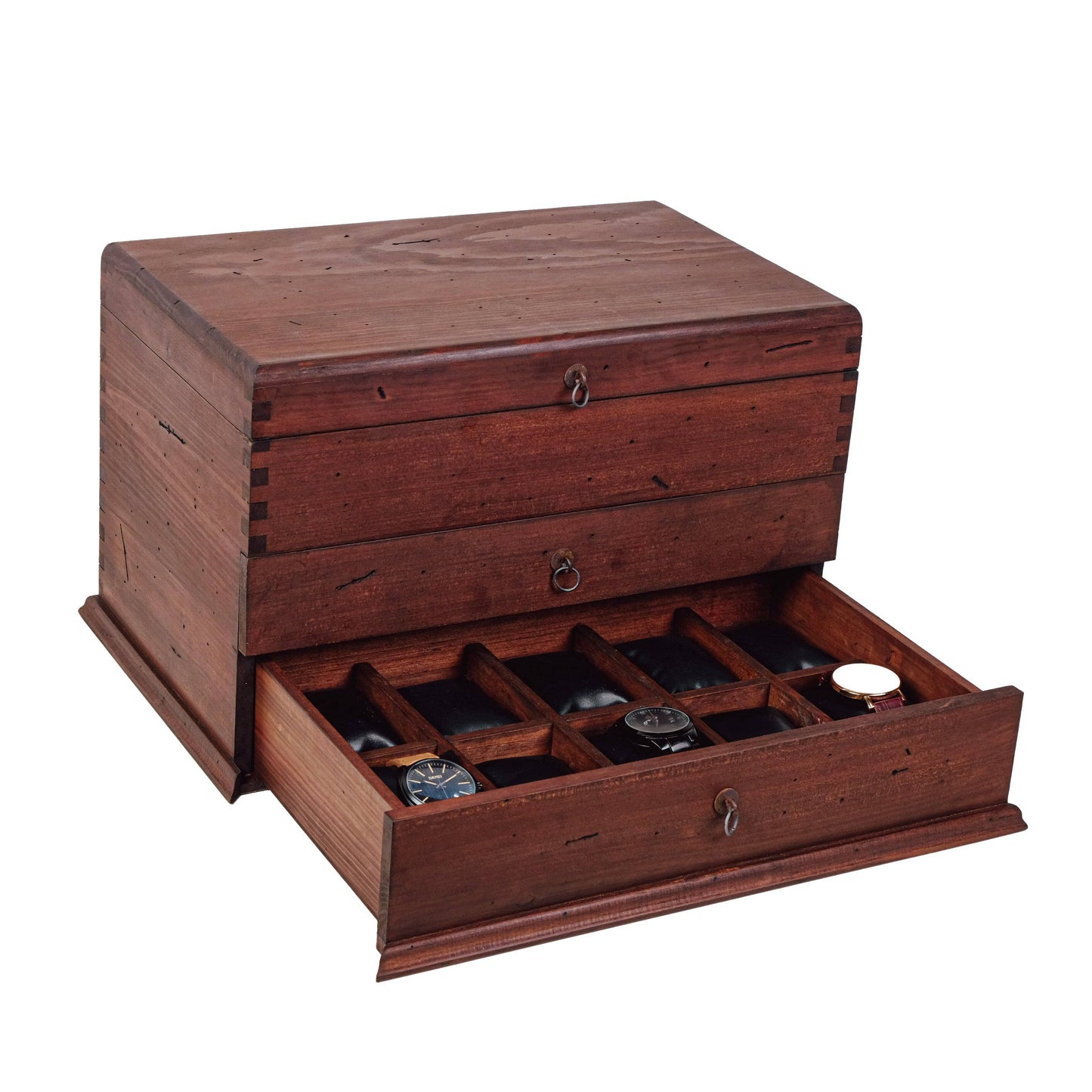 Watch Box for 20 Watches with Cufflink Drawer - Deferichs