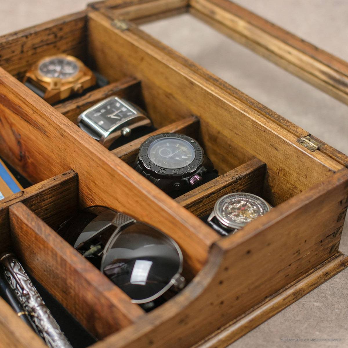 Navigator - Big Dresser Valet Tray Organizer with Watch Box & Angled C –  HOUNDSBAY