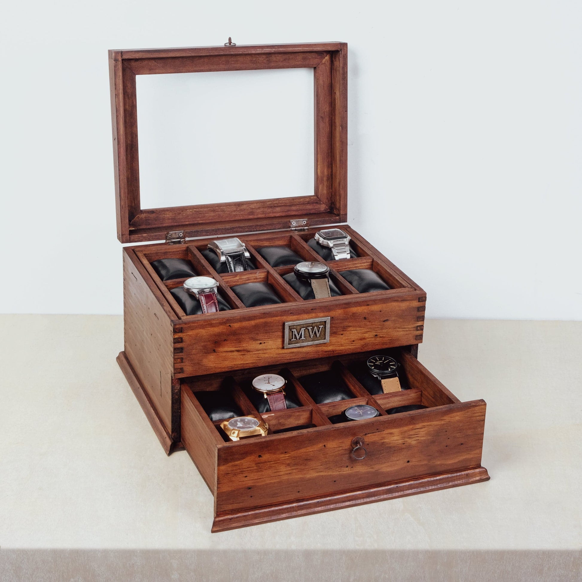 Watch Box For 16 Watches with Drawer