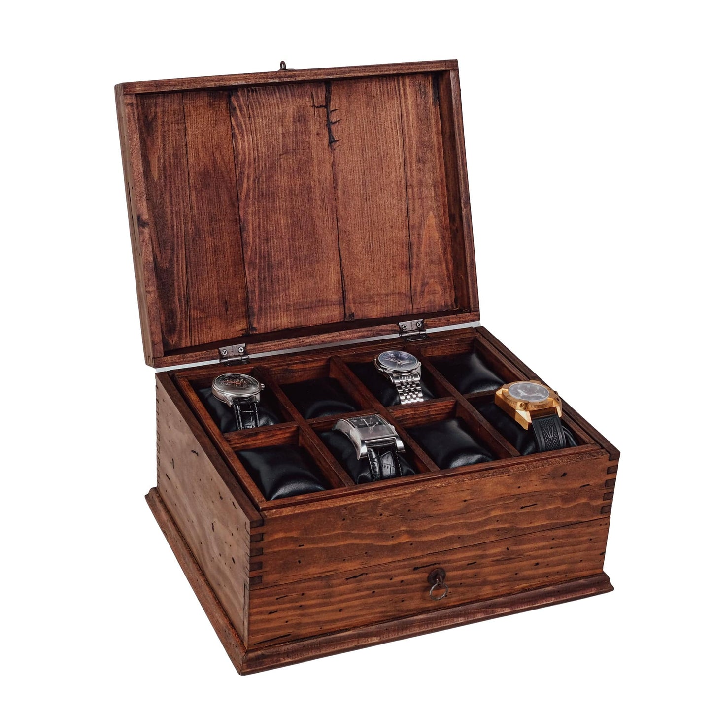 Wooden Chest Watch Box for 8 Watches with Drawer - Deferichs