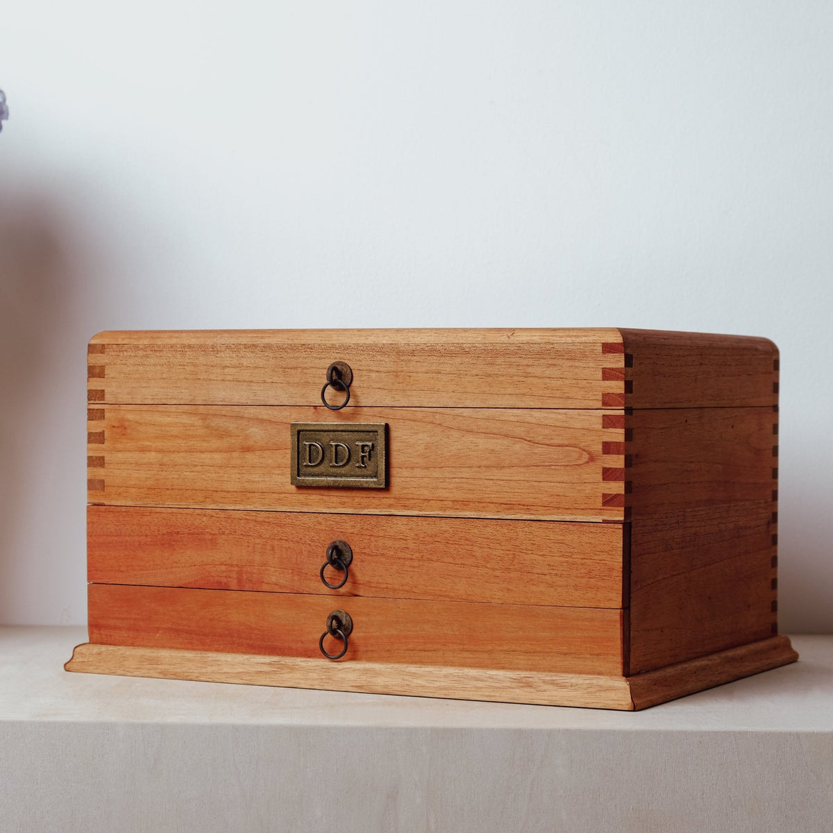 Jewelry Box with two drawers made of Solid Cedar Wood - Deferichs