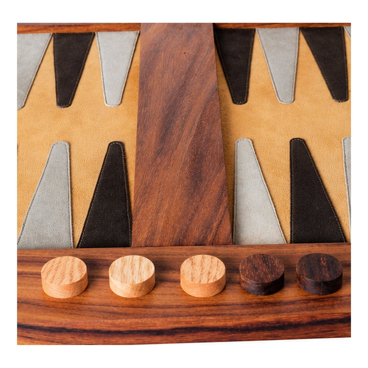 Luxury Handcrafted Solid Wood Backgammon Set – Customizable Genuine Suede or Leather Playing Surface - Deferichs