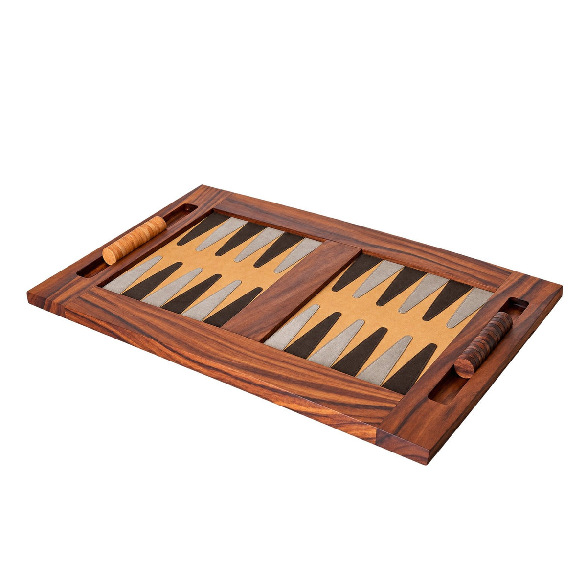 Luxury Handcrafted Solid Wood Backgammon Set – Customizable Genuine Suede or Leather Playing Surface - Deferichs