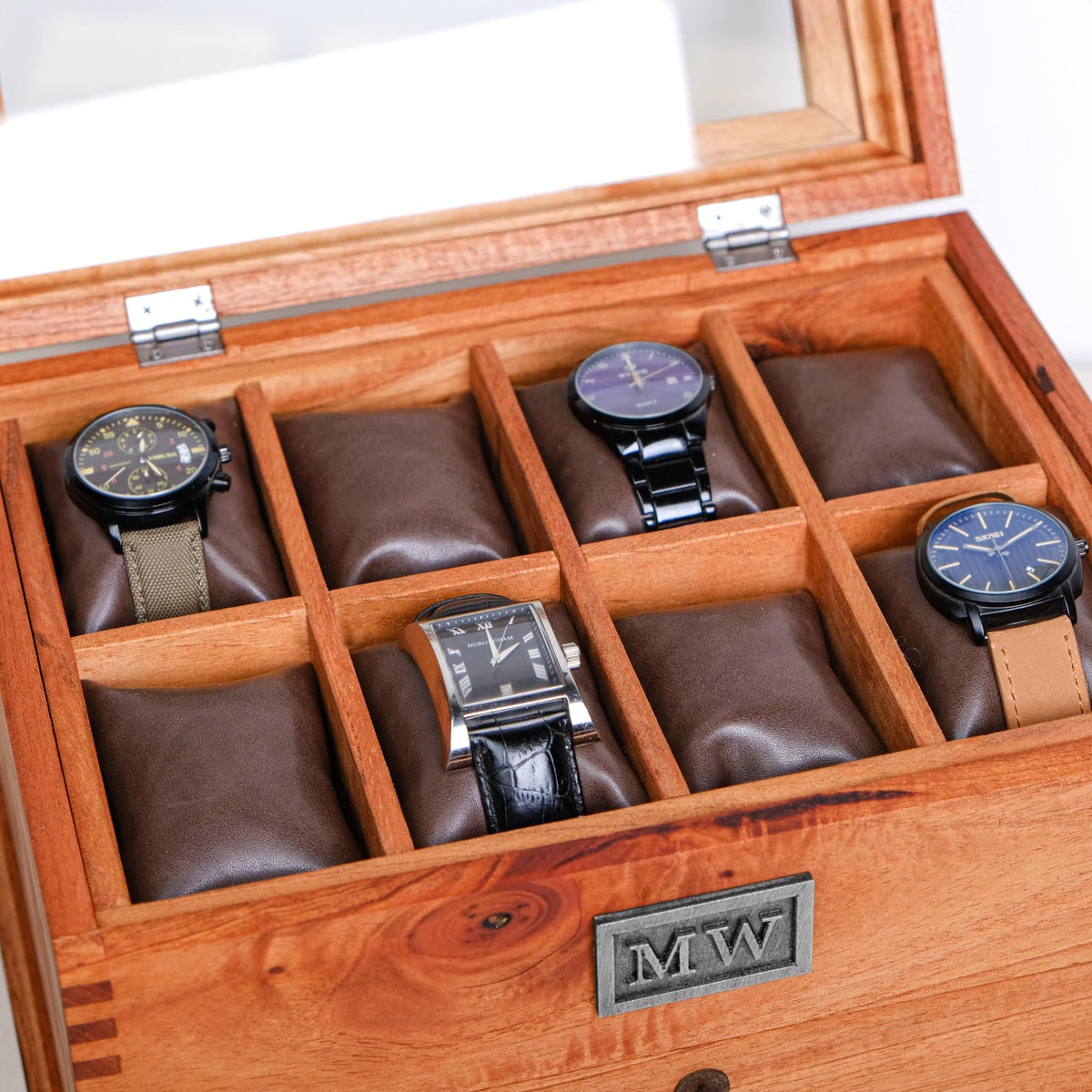 Personalized Watch Box for 12 Watches - Solid Cedar Wood - Deferichs
