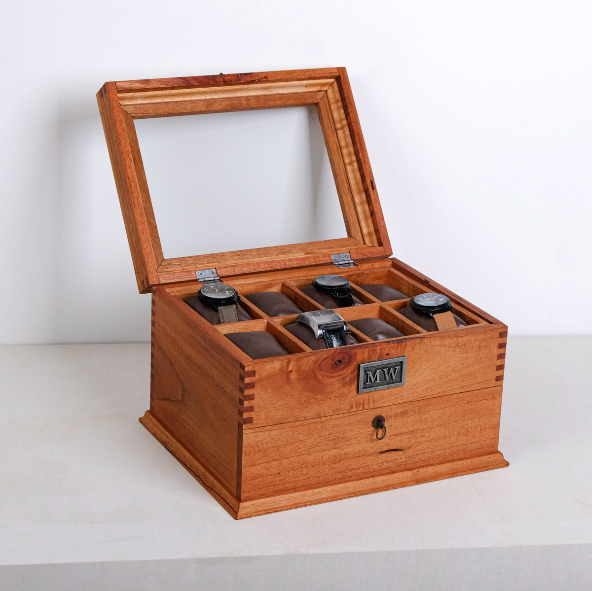 Personalized Watch Box for 12 Watches - Solid Cedar Wood - Deferichs