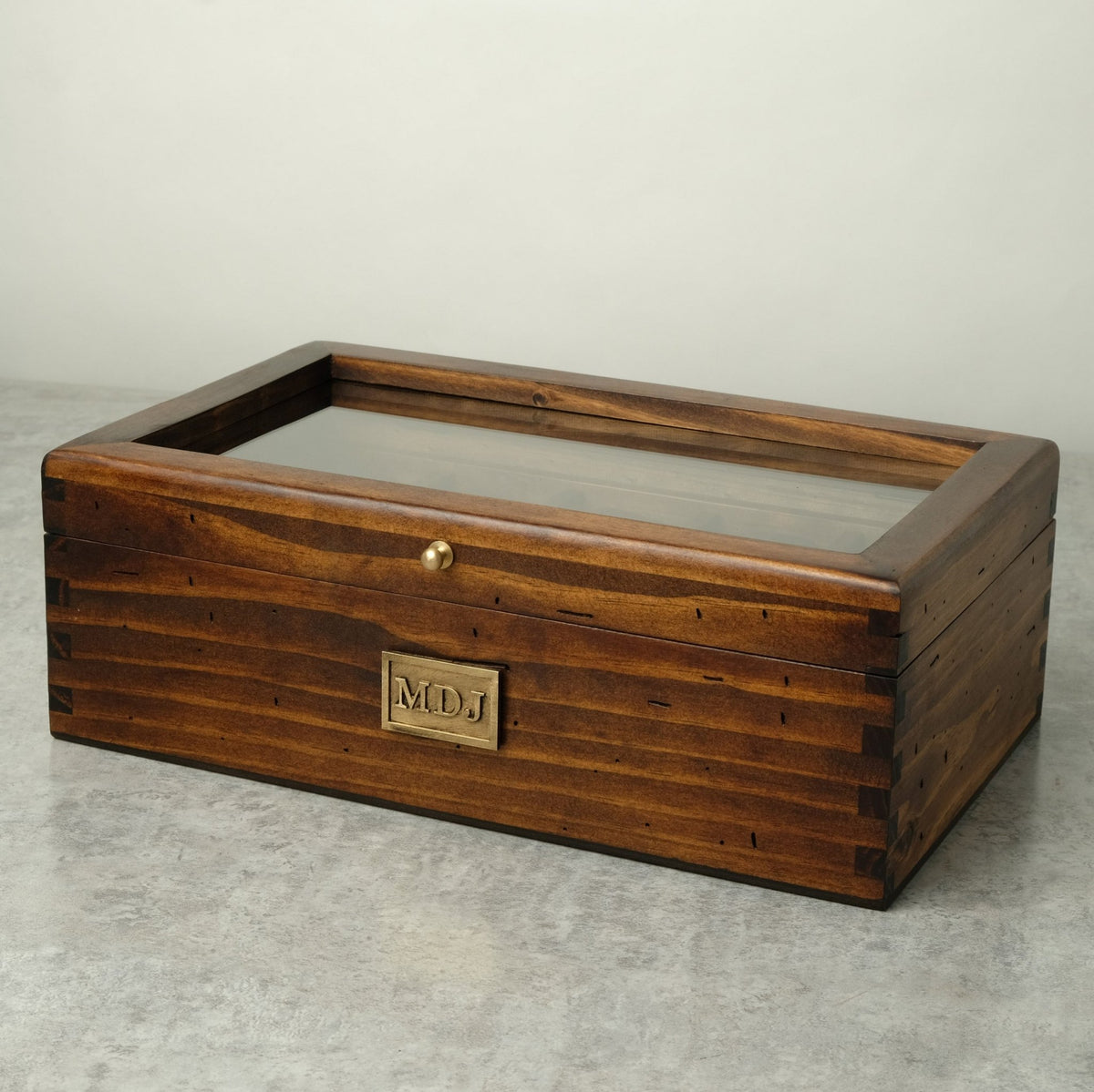 Watch Box for 10 Watches with Secret Compartment - Brass - Modern - Deferichs