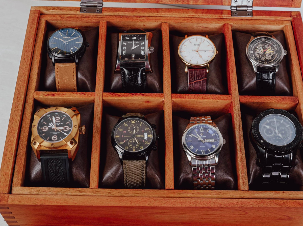 Watch Box for 8 Watches with two drawers - Solid Cedar Wood - Deferichs