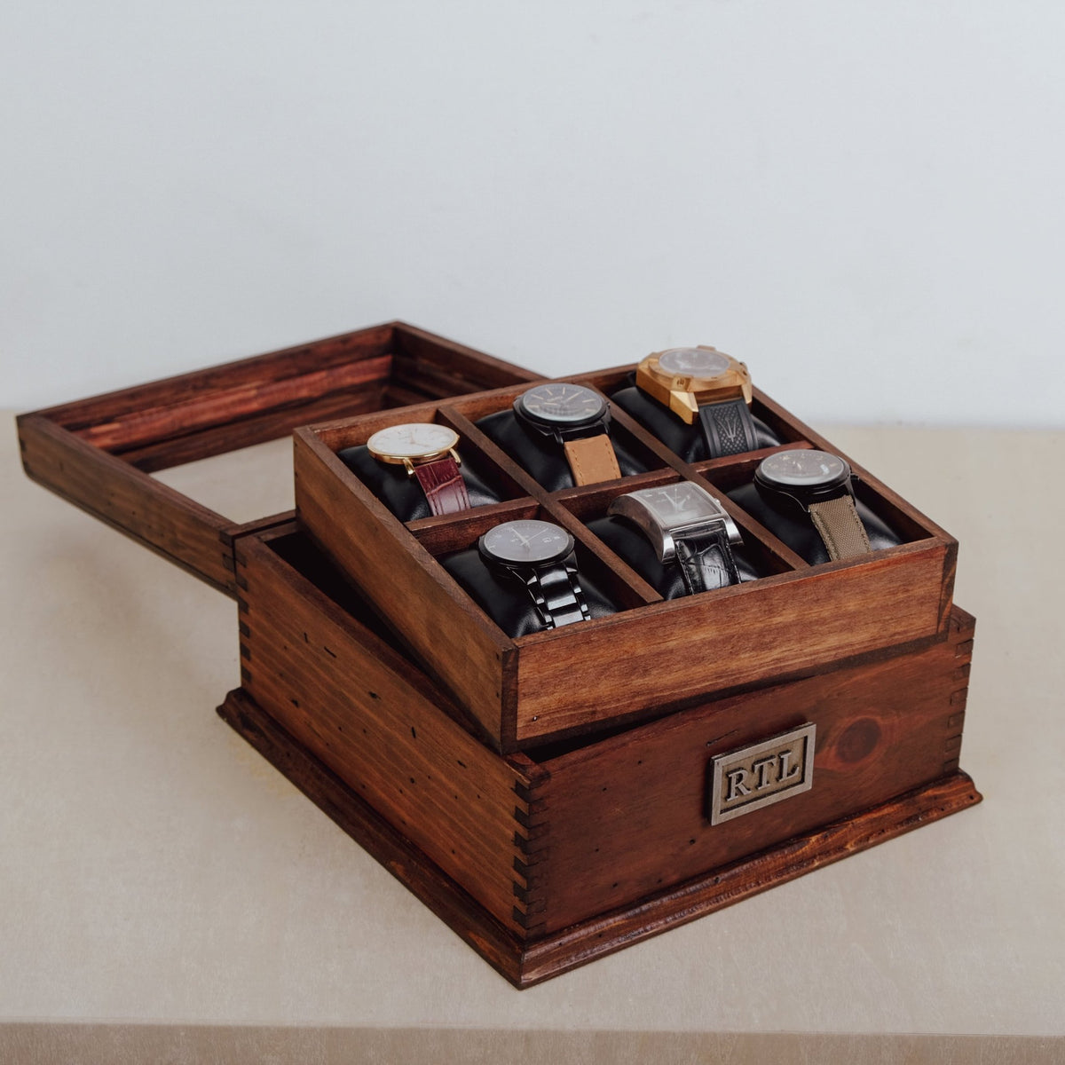 Watch Box with Secret Compartment – Holds 6 Watches - Deferichs
